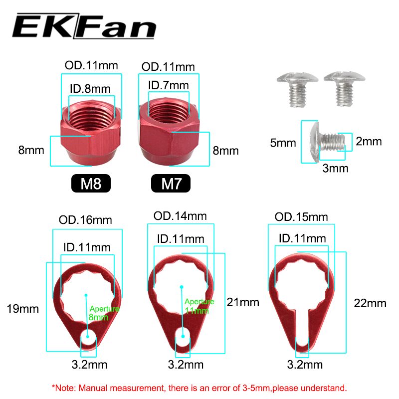 EKFan M7 M8 سبيكة المكسرات قفل - مراجعة Reel Drag Knob وسعره